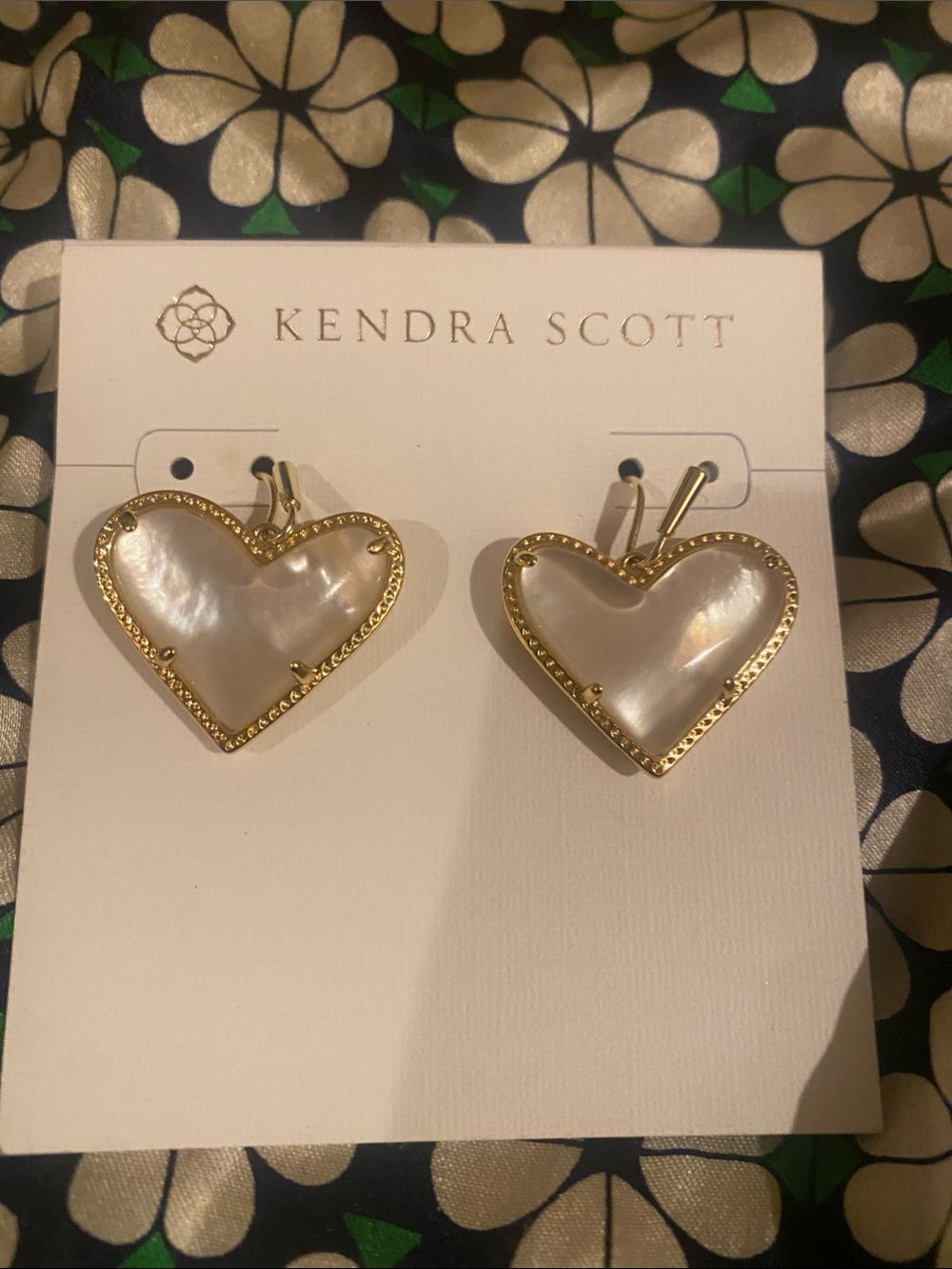 Kendra Scott Gold & Mother-of-Pearl Heart Drop Earrings